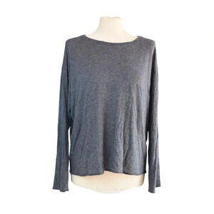 Vince || Modal Angora Blend Minimalist Drape Grey Long Sleeve Shirt Large